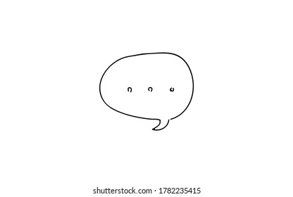 Handwritten simple icon illustration: Speech bubble