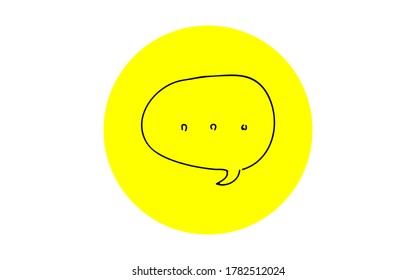 Handwritten simple icon illustration: Speech bubble