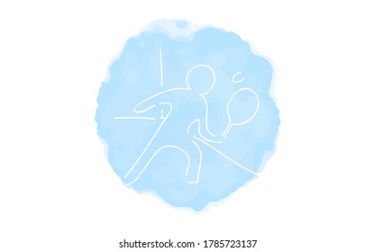 Handwritten simple icon illustration: Squash