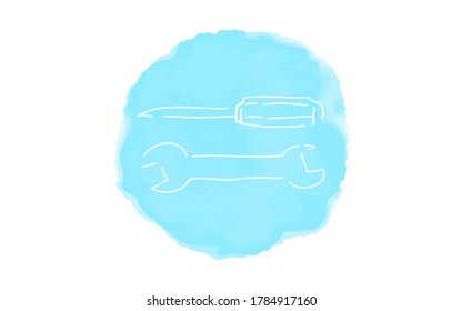 Handwritten simple icon illustration: Tool