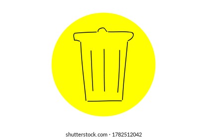Handwritten simple icon illustration: Trash Bako