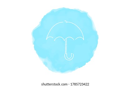 Handwritten simple icon illustration: Umbrella