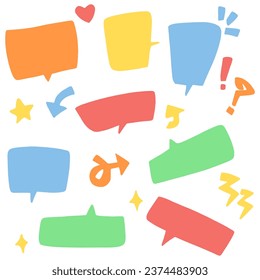 Handwritten simple and pop callout set, vector