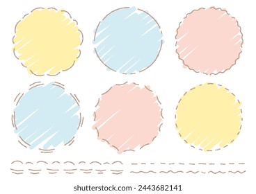 Handwritten simple round frame (bumpy line), vector illustration