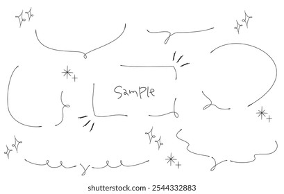 Ilustração em balão de fala simples e manuscrita. Transparência do desenho de linha.