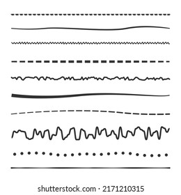 Handwritten single lines collection in different styles.