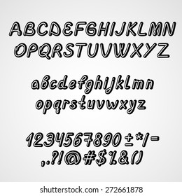 Handwritten Sketch Font,  vector letters