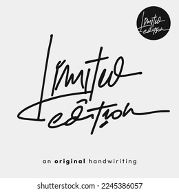 handwritten sketch "limited edition" in black, suitable for printing t-shirts and greeting cards