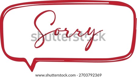 Handwritten Sorry Text Calligraphy Brush Style Design