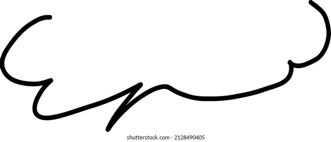 It is a handwritten speech bubble separately. I made it with a square (1: 1) size artboard using a single black color, main line only, no fill, and Adobe Illustrator.
