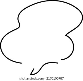 It is a handwritten speech bubble separately. I made it with a square (1: 1) size artboard using a single black color, main line only, no fill, and Adobe Illustrator.