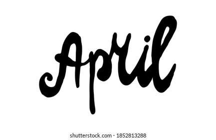 Handwritten spring lettering. Vector hand drawn illustration. Template for seasonal poster, invitation, banner