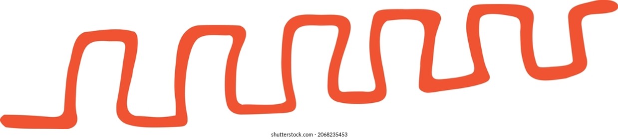 Handwritten square border. Abstract geometric linear wave. Hand-drawn simple shape. A modern component for creating wallpaper designs. Flat organic clip art. Vector illustration. 