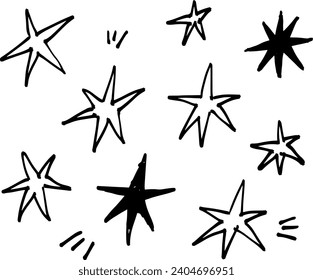 Handwritten star illustration set : vector