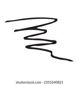 handwritten strokes on a transparent background, drawn with a pen. Vector