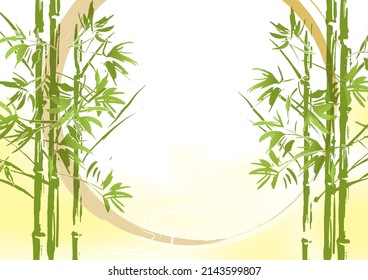 Handwritten style bamboo background illustration