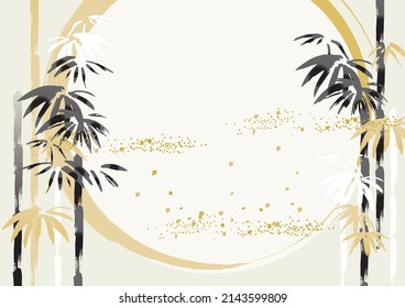 Handwritten style bamboo background illustration