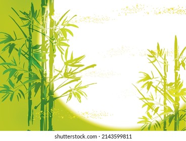 Handwritten style bamboo background illustration