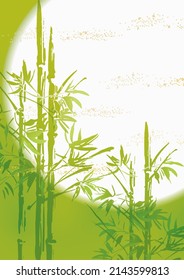 Handwritten style bamboo background illustration