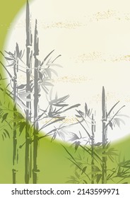 Handwritten style bamboo background illustration