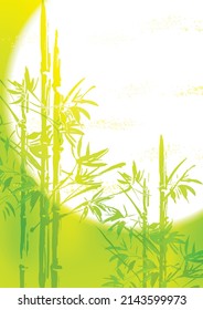 Handwritten style bamboo background illustration