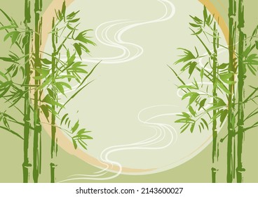 Handwritten style bamboo background illustration