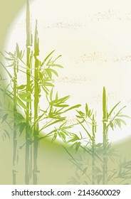 Handwritten style bamboo background illustration