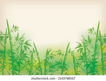 Handwritten style bamboo background illustration