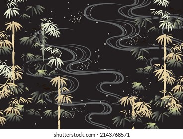 Handwritten style bamboo background illustration