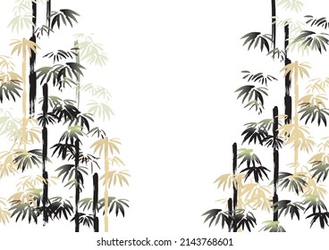Handwritten style bamboo background illustration