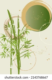 Handwritten style bamboo background illustration