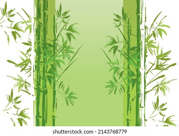 Handwritten style bamboo background illustration