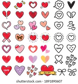 Estilo manuscrito lindo icono de corazón