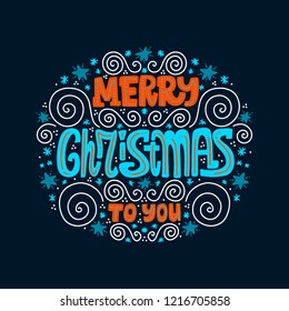 Handwritten style font, Christmas theme, text card, poster, t-shirt lettering print