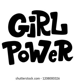 Handwritten style font, text colors card, poster, t-shirt lettering print. Women power and feminism theme