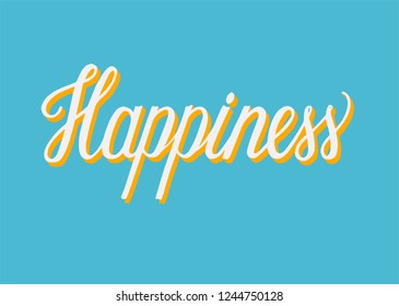 Handwritten style of Happiness typography