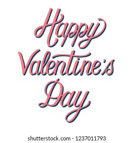 Handwritten style of Happy Valentine&#39;s Day typography