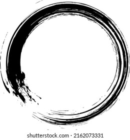 Handwritten style Japanese brush circle