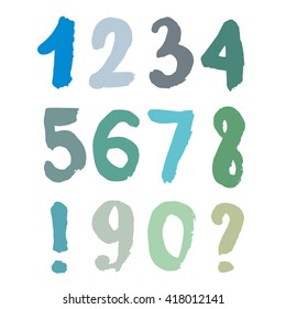 Handwritten Style Numbers - Vector Illustration