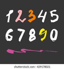 Handwritten Style Numbers - Vector Illustration