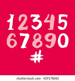 Handwritten Style Numbers - Vector Illustration