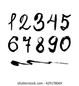 Handwritten Style Numbers - Vector Illustration