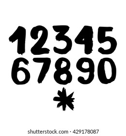 Handwritten Style Numbers - Vector Illustration