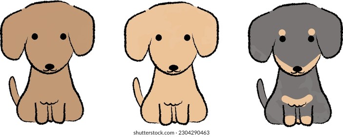 Einfache, handgeschriebene, süße Dattelshund-Illustration