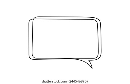  Burbuja de voz de estilo manuscrito. Globo de diálogo, (nube de chat) en estilo lineal simple. Trazo editable. Ilustración vectorial.