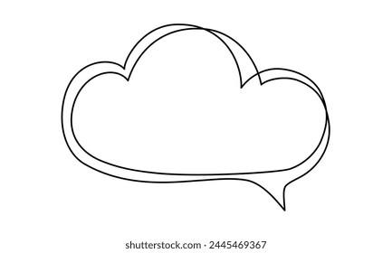 Handwritten style speech bubble. Dialogue balloon, (chat cloud) in simple linear style. Editable stroke. Vector illustration.