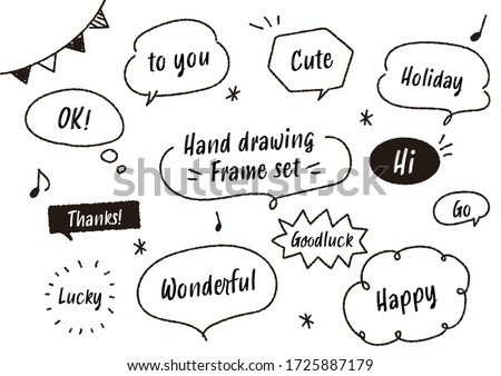 Handwritten style speech bubble icon set