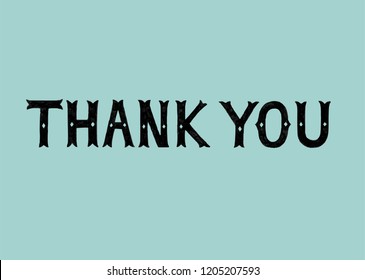 Handwritten style of Thank You typography