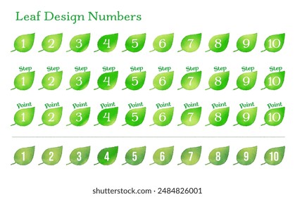 Handwritten style vector numerals icon Leaf