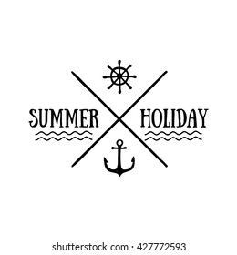 Handwritten summer illustration. Hand lettering summer typography poster. Vector illustration.